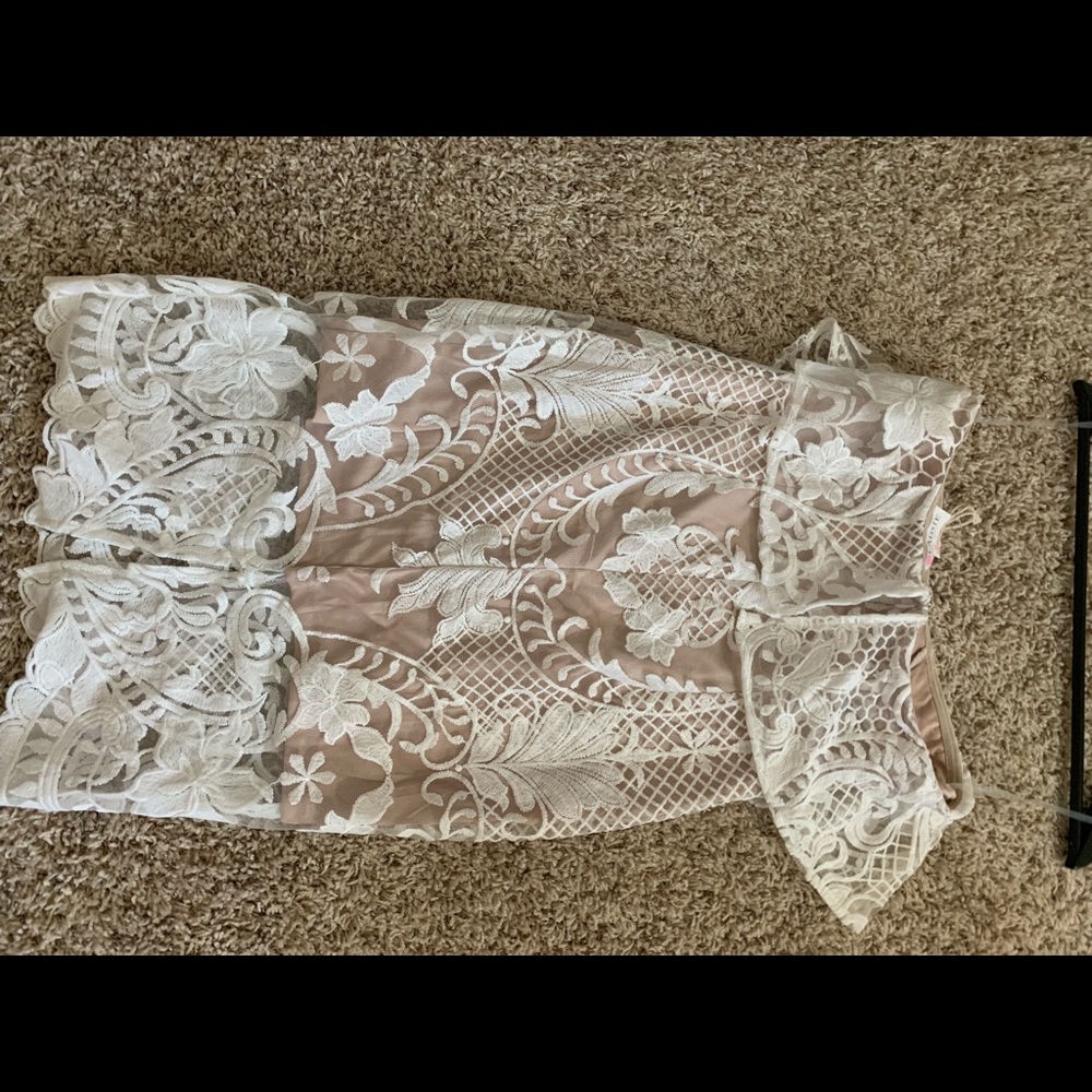Strapless lace dress